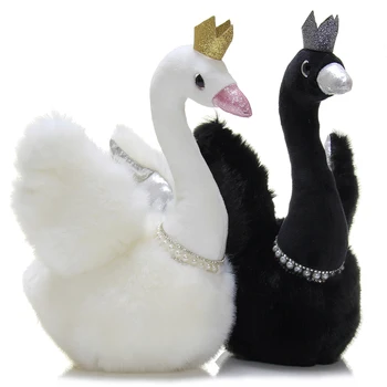 2023 Горячая Черная Лебединая Принцесса, Плюшевая игрушка в Короне, Пара Белых Лебедей, Королева Лебедей, Плюшевые Куклы для свадебного декора Для пары В подарок